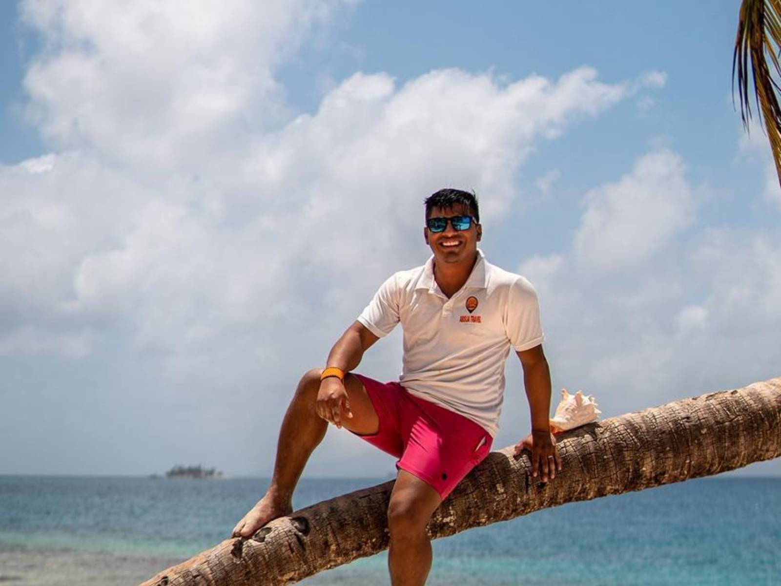 Captain on board Bavaria 35 sailboat in San Blas Islands, Panama