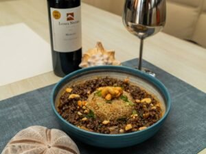 Nutritious gourmet bowl served onboard catamaran retreat in San Blas