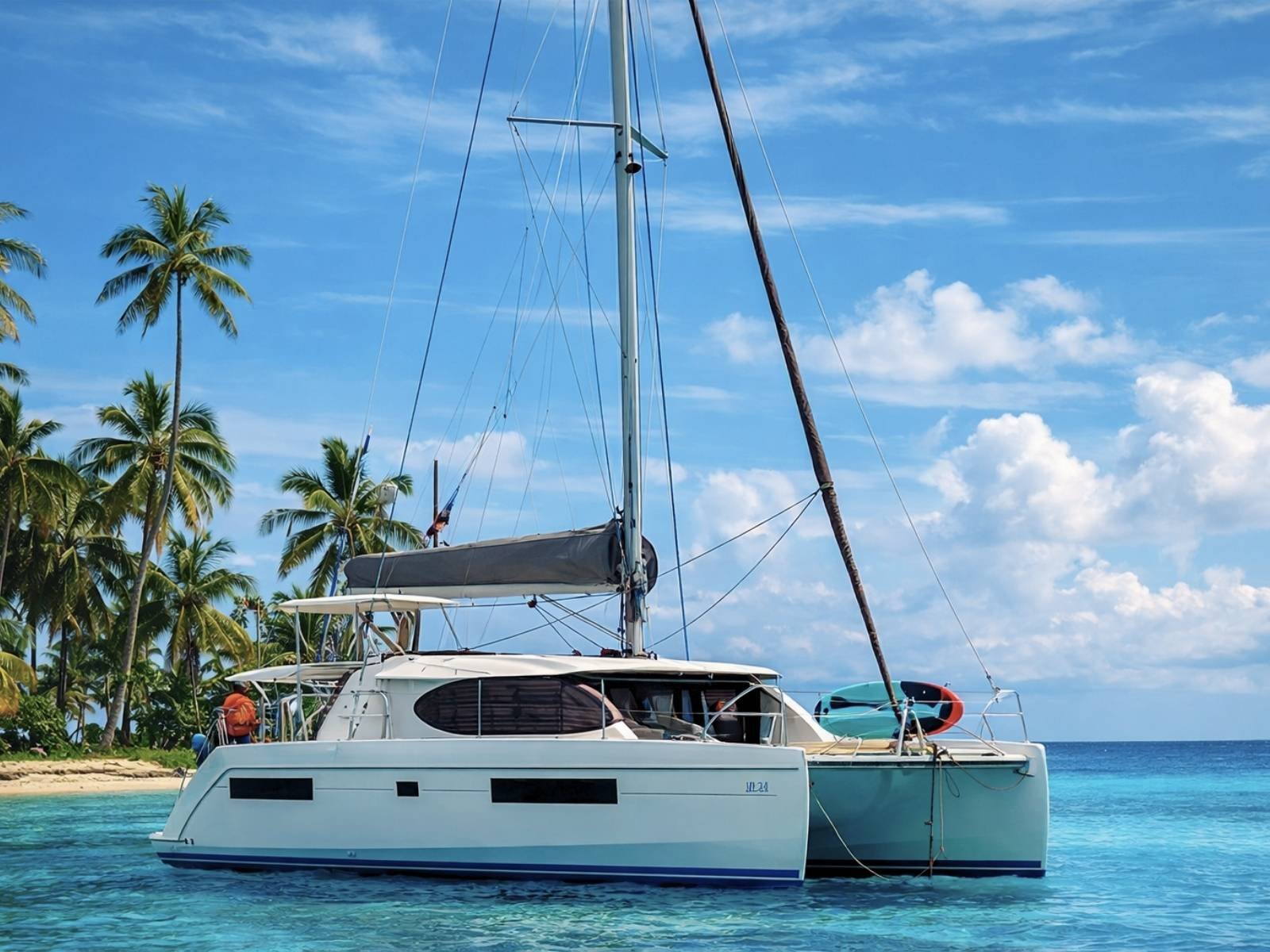 Leopard 40 catamaran anchored in San Blas Panama private charter experience