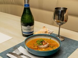 Healthy gourmet meal served during catamaran retreat in San Blas