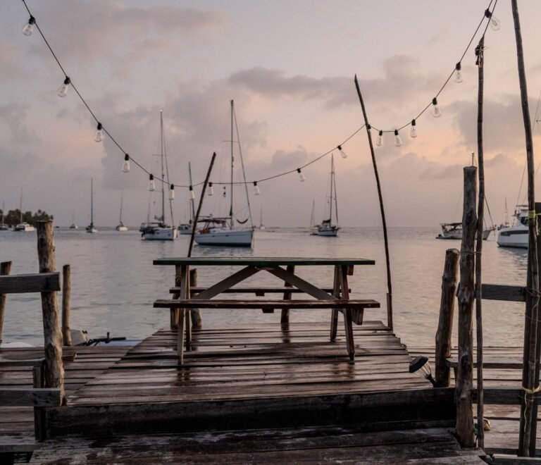 Romantic dinner by the sea in Dutch Cays San Blas at night