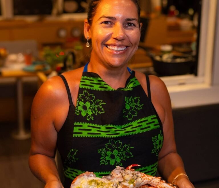 Chef onboard Lagoon 40 catamaran preparing fresh meals in San Blas